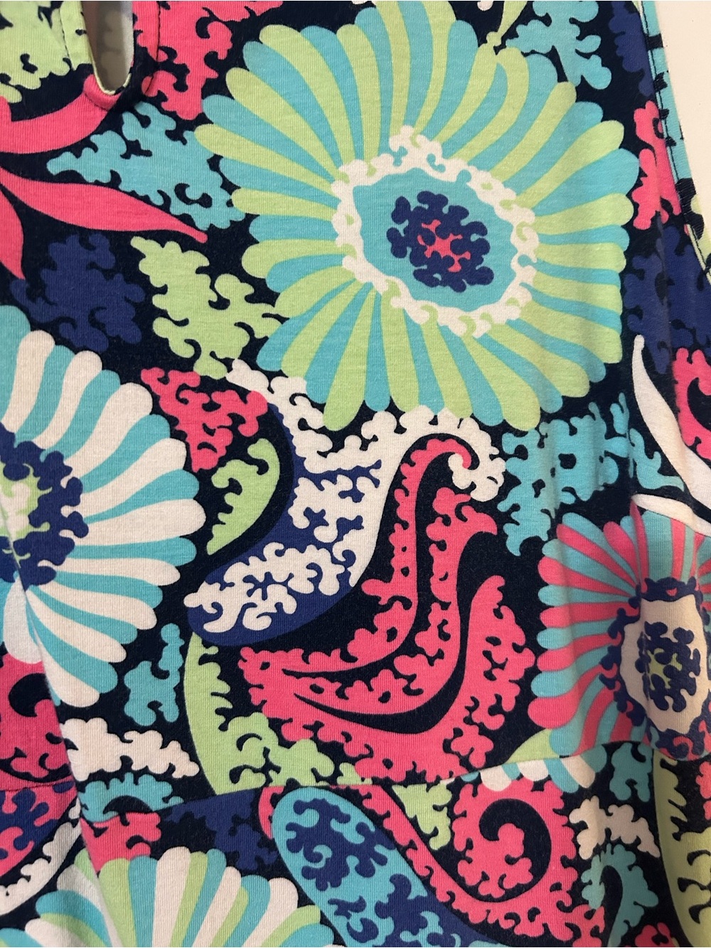 Talbots Sleeveless Maxi Dress in Navy, Aqua, Pink and Lime Floral - Picture 2 of 6